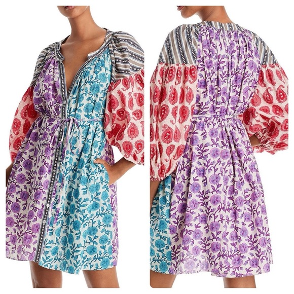 CHARINA SARTE Paisley Colorblock Tunic Dress (D5) - Picture 1 of 13